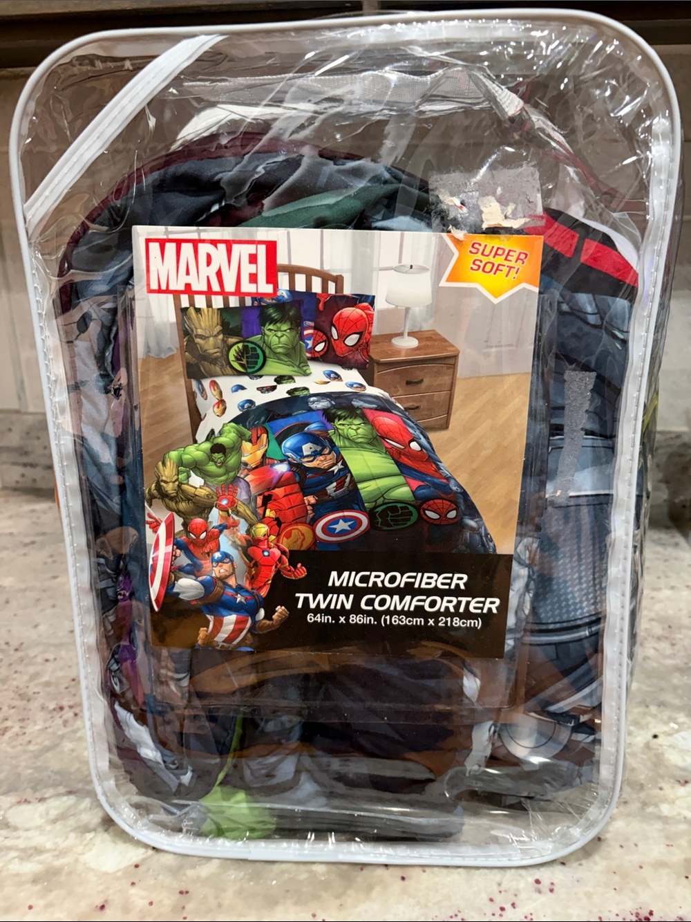 Marvel Microfiber Twin Comforter - Red, Blue, Green, Black